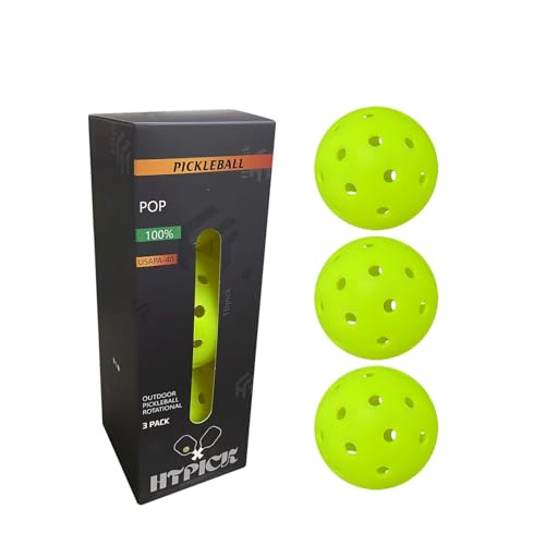 Pickleball Balls | Crack-Resistant | 40 Holes Outdoor & Indoor Pickle Balls | High Bounce, Perfectly Balanced Pickle Ball for Tournament Play - color: 3PC