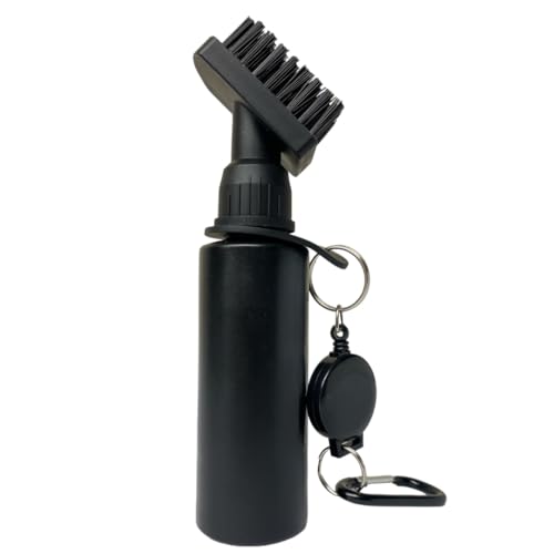 The Golfer's Workshop Deluxe Golf Club Brush Cleaner with Carabiner Clip and Leak-Proof Squeeze Water Bottle – Holds 4 Ounces of Water – Essential Golf Accessories & Gift