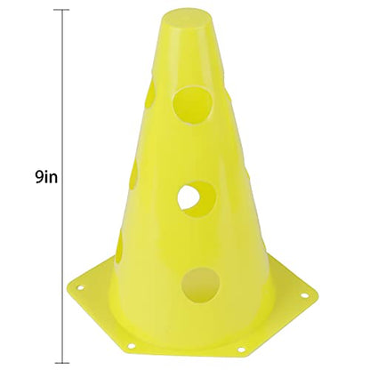 24 Pack Plastic Agility Cones, 9 Inch Soccer Cones Training Agility Field Marker Plastic Traffic Cone for Training, Football Basketball Drills, Traffic, Activity, Party, Indoor Outdoor Games