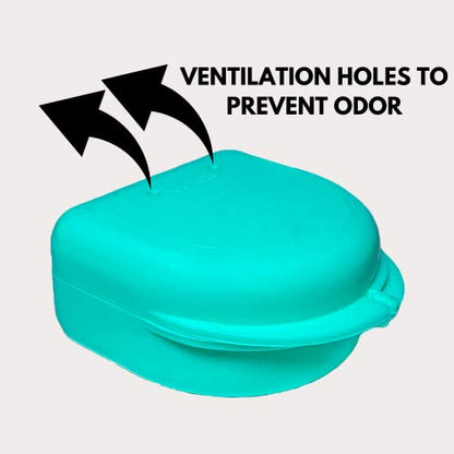 2 Pack of Retainer Cases (Available in Various Color Options); for Retainers, Dentures, Mouth Guards, and other Accessories. With Vent Holes and Write-on I.D. Area, Secure Snap Closure (Clear)