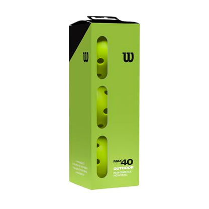 WILSON Max 40 Outdoor Pickleball Ball - 3 Balls, Green