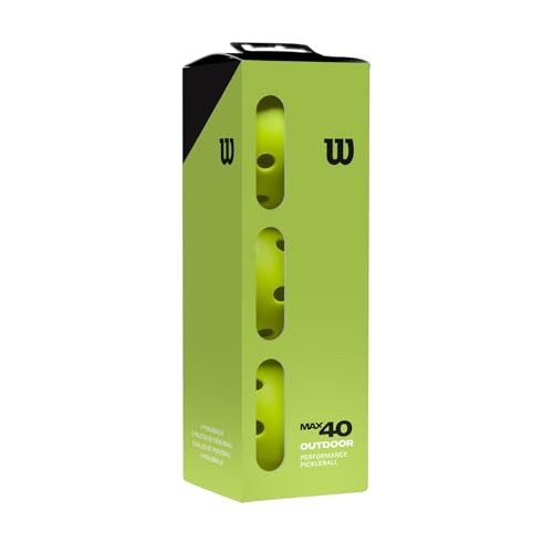 WILSON Max 40 Outdoor Pickleball Ball - 3 Balls, Green