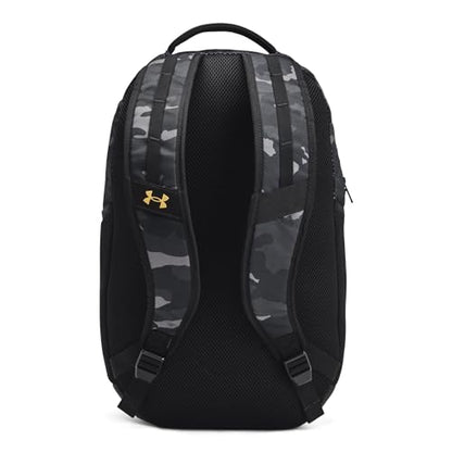 Under Armour Unisex-Adult Hustle 6.0 Backpack - Mens and Womens, (001) Black/Black/Metallic Gold, One Size Fits Most - color: (001) Black / Black / Metallic Gold, size: One Size