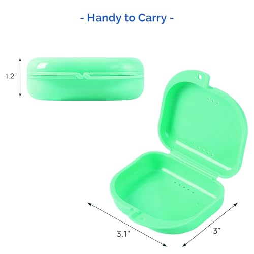 JMU Retainer Case with Vent Holes, Mouth Guard Case Dental Storage Container, Lime Green - color: Lime Green