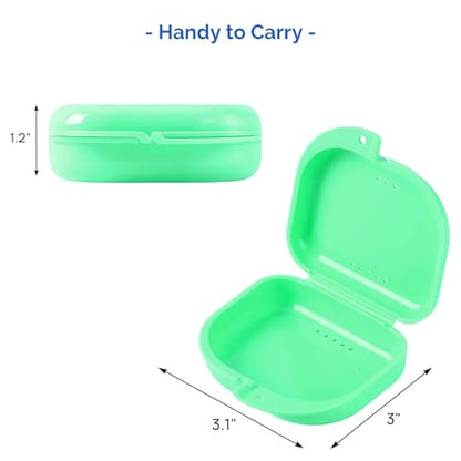 JMU Retainer Case with Vent Holes, Mouth Guard Case Dental Storage Container, Lime Green - color: Lime Green