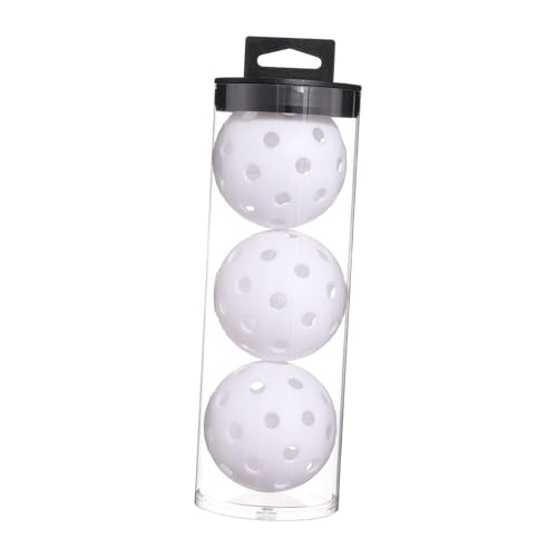 3X Pickleball Ball Practice Toy Ball, Specifically Designed Pickle Balls, Pickleball Accessories for Outdoor Indoor - color: White