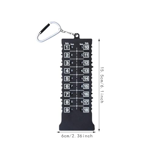 2 Pieces Golf Score Counter Small with Carabiner Chain Golf Scorer for