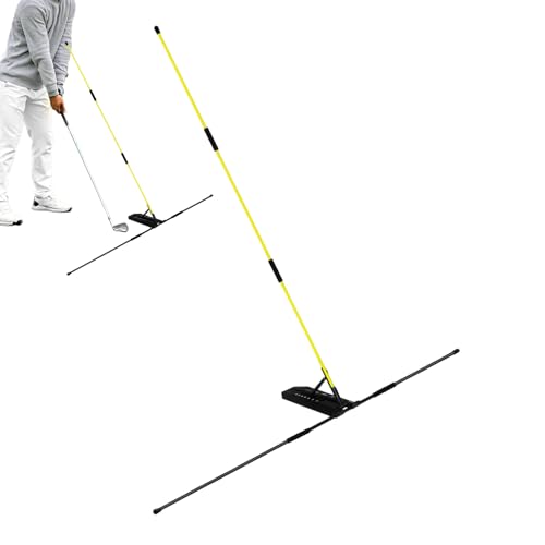 Golf Alignment Sticks - Adjustable Swing Rod Trainer, Ggolff Practice Aid, Lightweight Training Rods | Indoor Chipping Hitting, Backyard Home Golf Drills - color: Yellow