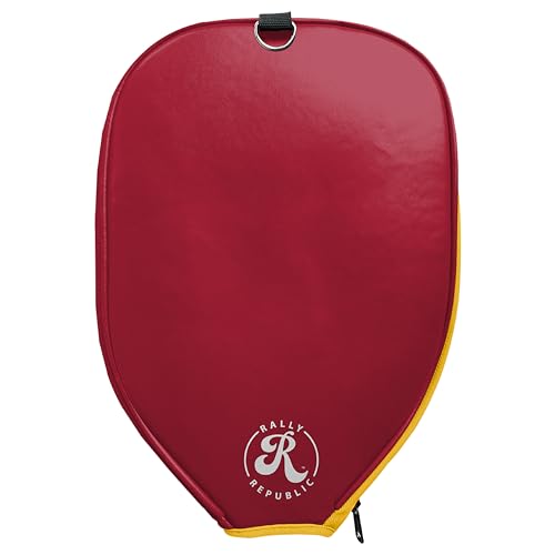 Officially Licensed Collegiate Pickleball Paddle Cover - Lightweight PU Leather Material - Durable Foam Interior Protection with Zippered Closure - Fits Most Paddles on the Market - color: USC Trojans