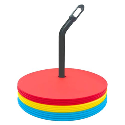 LEZER 6 Inch 8 Inch Flat Cones, Spot Markers, Soccer Cones, Field Court Markers, Sit Spots, Flat Discs, Soccer Training Equipment, Agility Practice, Football, Made in Taiwan - style: 8 inch with 12 pcs