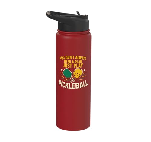Funny Pickleball Paddle You Don't Always Need A Plan Just Stainless Steel Insulated Water Bottle - color: Red