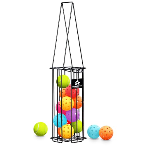 Tennis Ball Hopper, Portable Pickleball Ball Basket for Pickup, Storage & Training (Small)