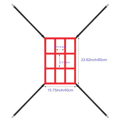 VERAMI Adjustable Strike Zone Target for Baseball Softball net, 9 Hole Throwing Pitching Hitting Batting Catching Practice Target, Pitcher Accuracy Training Aids