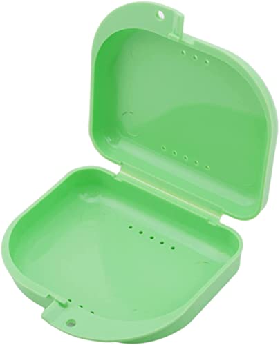 Generic Retainer Case Mouth Guard Case Orthodontic Dental Retainer Box Denture Storage Container,Green Fashion Book