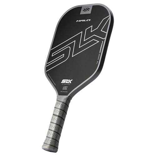 Selkirk Sport SLK Halo Raw Carbon Fiber Pickleball Paddle | Power, Pro and Control Pickleball Paddles | T700, 18K Ultraweave, Aramid Fiber LinkWeave | Designed & Controlled in USA - color: Power | Gray | 2025, size: XL (Elongated Shape)