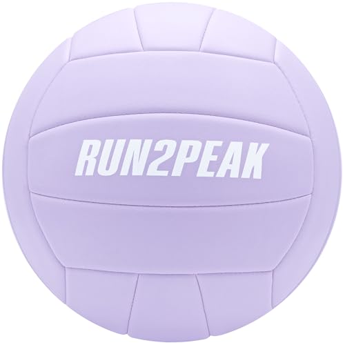 RUN2PEAK Soft Touch Volleyball Ball Gifts for Teen Girls Kids Youth Team Beginners Durable Volleyballs for Outdoor Indoor Beach Pool Water Play Official Size 5 Training Practice Volley Ball - color: Pastel Purple