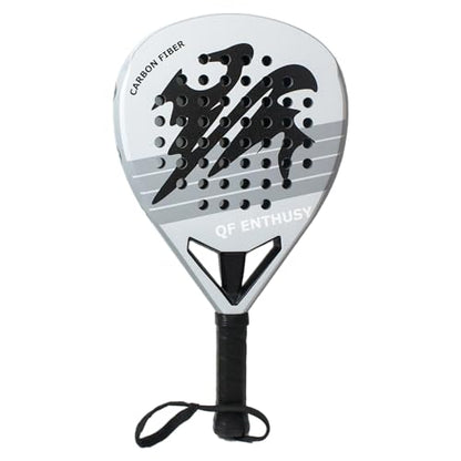 Padel Racket, Carbon Fiber Surface Padel Racquet, Lightweight, Ideal for Training/Matches - color: Gray