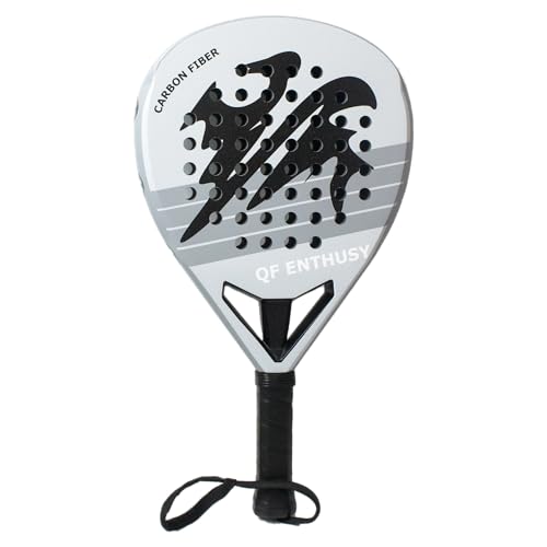 Padel Racket, Carbon Fiber Surface Padel Racquet, Lightweight, Ideal for Training/Matches - color: Gray