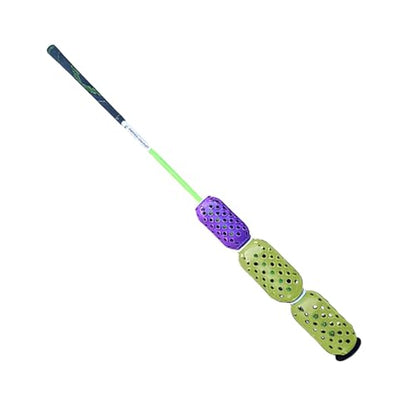 Aero Whip Shaft Tempo and Speed Golf Trainer, Flexible Shaft for Golf Training Aid, Great Golf Warm Up Tool, Swing Speed Air Resistance Training, Gain Up to 30 Yards On Your Drive - color: Green and Purple
