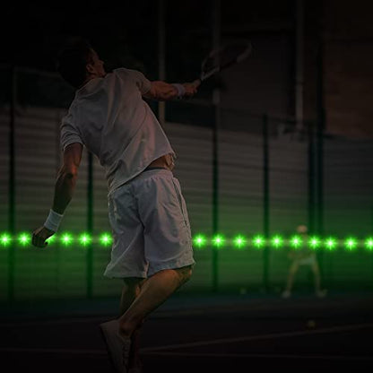 Moukeren Volleyball Badminton Net Light 16 ft String Lights with Remote, 16 Colors 4 Modes LED for Backyard Volleyball Badminton Game Outdoor at Night (net Not Include)