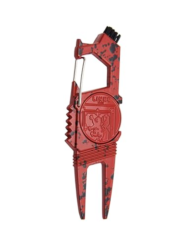 Links Golf Golf Divot Tool – 7 in 1 Multipurpose Divot Repair Tool – Lightweight and Compact Golf Divot Repair Tool with Ball Marker - color: Sunday Red