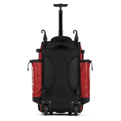 Boombah Catchers Superpack Hybrid Rolling Bat Bag - Multiple Colors - Wheeled & Backpack Version - color: Red/Black