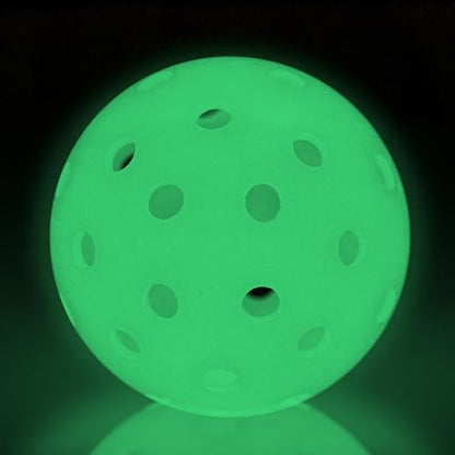 Franklin Sports Glow in The Dark Outdoor Pickleballs - Light Up Pickleball Balls for Nighttime Pickleball - Glow in The Dark Green Pickleball Balls - Charge in Indoor Light + Sunlight
