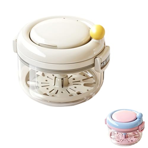 Retainer Case and Mouth Guard Case - Portable Orthodontic Storage Container with Filter and Tools, Denture Cleaning Box, No Leaks Denture Bath Box (Cream) - color: Cream