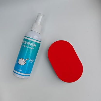 Pong Paddle Rubber Cleaner - 100ml Racket Care Agent with Sponge,Cleans Dust, Oil Stains, Sweat from The Rubber to Maintain Its Good Grip and Elasticity