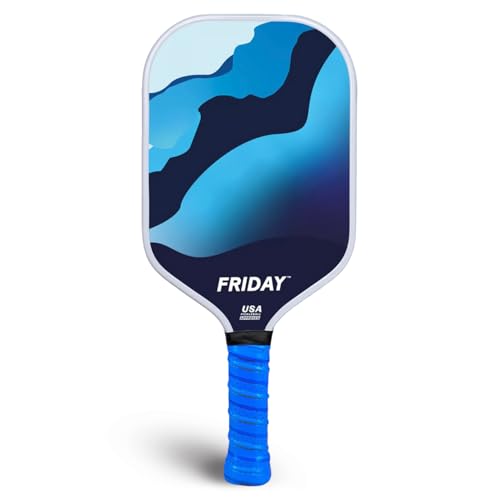 Friday Pickleball Paddle, USA Pickleball Approved, Durable Carbon Fiber, Thermoformed Unibody Design, Honeycomb Core, Gritty Surface for Spin | Durable Carbon Fiber, Honeycomb Core - color: Polar Plunge