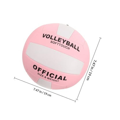 Soft Touch PU Volleyball for Indoor Training and Official Matches Ball with Control and Stability Eye-catching Pink and White Design for Sports Equipment