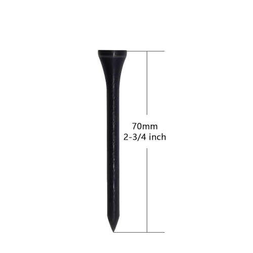 Wooden Golf Tees 3-1/4", 2-3/4", 1-1/2" Available,100 Count (Natural Color, White, Black, Blue, Red, Pink) - color: Black, size: 2 3/4 inch