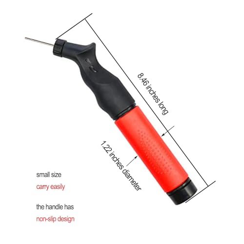 Portable Ball Pump with 5 Needles - Push-Pull Inflation System Ball Air Pump - Designed for Inflating Balls - Basketball, Volleyball, Soccer and Rugby Balls.
