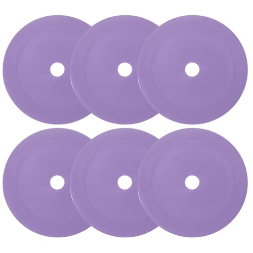 PATIKIL 6Pcs Flat Cones, 6 Inch Spot Markers Small Flat Soccer Training Cone for Football Basketball Agility Practice Sports Training Equipment - color: Purple
