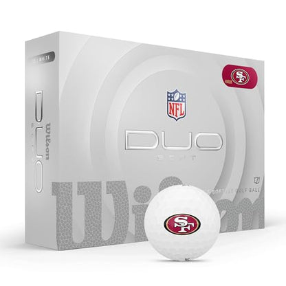 WILSON 2025 Duo Soft NFL Golf Ball - 12 Balls, White, Atlanta Falcons - color: San Francisco 49ers