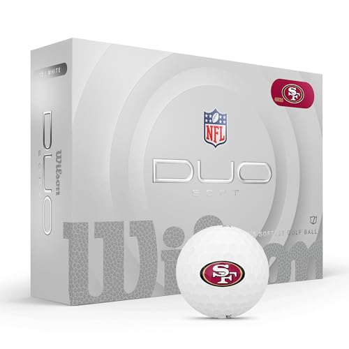WILSON 2025 Duo Soft NFL Golf Ball - 12 Balls, White, Atlanta Falcons - color: San Francisco 49ers