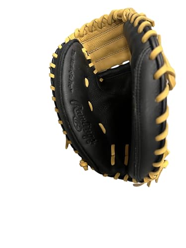 Rawlings Select PRO LITE Youth First Base Mitt 11.5" & Catcher’s Mitt 32" Blonde/Black | Lightweight Leather | Easy Break-in | Right Hand Throw - size: 32" {Catcher
