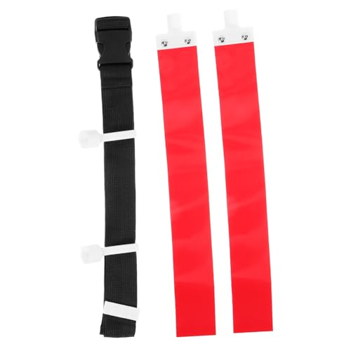 Kisangel Ribbon Pvc Football Flag Belt Outdoor Football Prop Blue Football Flags and Belts Multi-use Football - color: Red