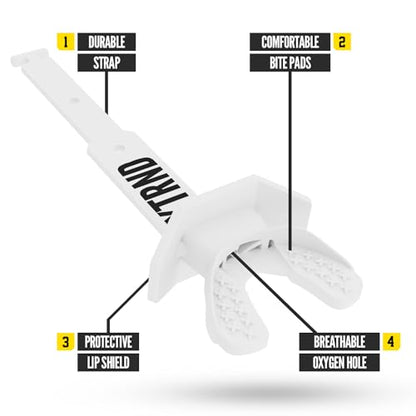 Nxtrnd Two Football Mouth Guard, Football Mouthpiece with Strap, Fits Adult & Youth (White) - color: White