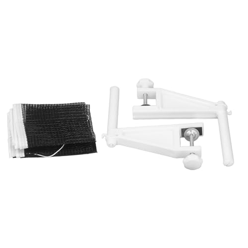Table Tennis Net and Post Set, Portable Folding Adjustable Table Tennis Net with Screw On Clamp, Durable Plastic Mesh for Indoor Outdoor Play