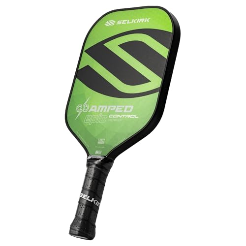 Selkirk Sport Amped Control Pickleball Paddle | Precision & Control Fiberglass Pickleball Paddles | 16mm X5 Core | Made in USA - color: Green | Midweight, size: Epic (All-Around)