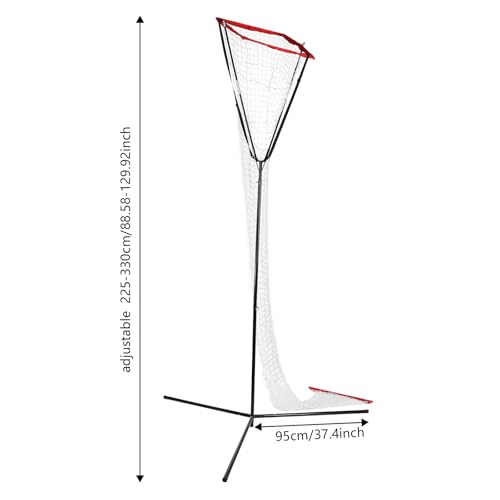 Volleyball Training Net, Adjustable Practice Net System with 88-130 Inch Height Range, Portable Volleyball Trainer for Backyard Beach Court, Professional Equipment for Serving Spiking Drills (Red)