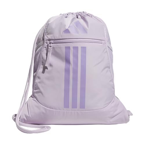 adidas Alliance Sackpack – Drawstring Backpack for Sports, Small Gym Bag - color: Ice Lavender/Powder Plum Purple/3