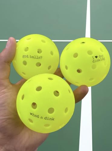 Pickleball Balls - USAPA-Approved Outdoor Balls With Witty Text, Perfect Pickleball Gift, Tournament-Grade Bounce, Wind-Resistant ( 26g Each)