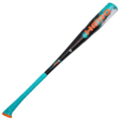Axe | Hero | USA Baseball Bat | Drop -12 | 1-Piece Alloy | 2 1/2" Barrel | Riptide/Orange