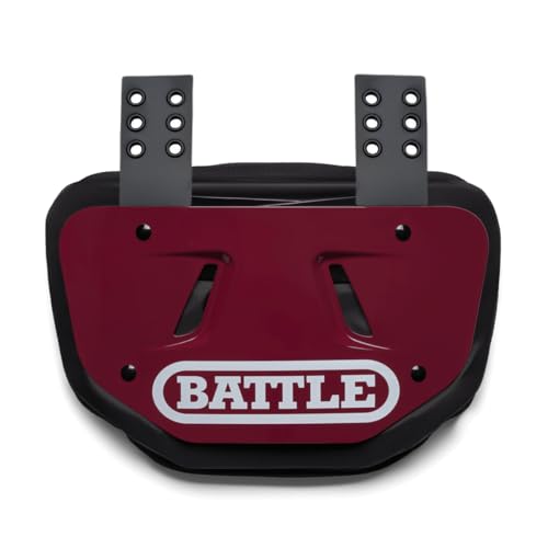 Battle Sports Football Back Plate – Hard Shell Lower Back Protector with Contoured Foam for High-Impact Protection for Youth, Kids and Adults - color: Maroon, size: Youth