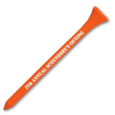 250 Personalized Custom Wood Golf Tees - 1 Color Imprint - color: Citrus Orange