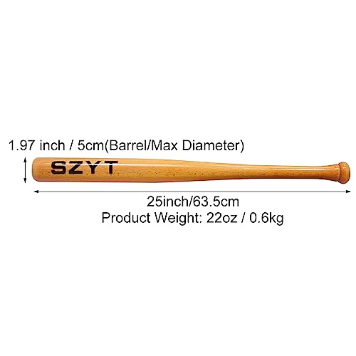 25 inch, 29 inch, 33 inch Wood Baseball Bat Self-Defense Softball Bat Home Defense Lightweight Yellow - style: 25 inch