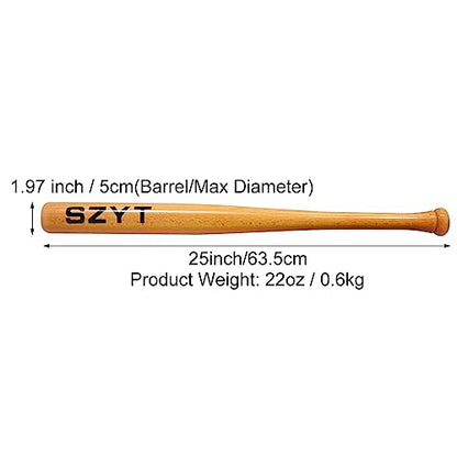 25 inch, 29 inch, 33 inch Wood Baseball Bat Self-Defense Softball Bat Home Defense Lightweight Yellow - style: 25 inch