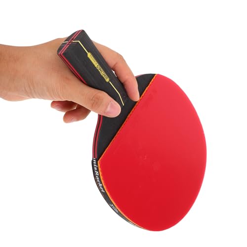 FUOYLOO Table Tennis Paddle Set for Students with 1 Long and 1 Short Pure Wood Rackets, 3 Ping Pong Balls, Anti-Slip Handles, Portable Trainer Kit for Home and Outdoor Sports